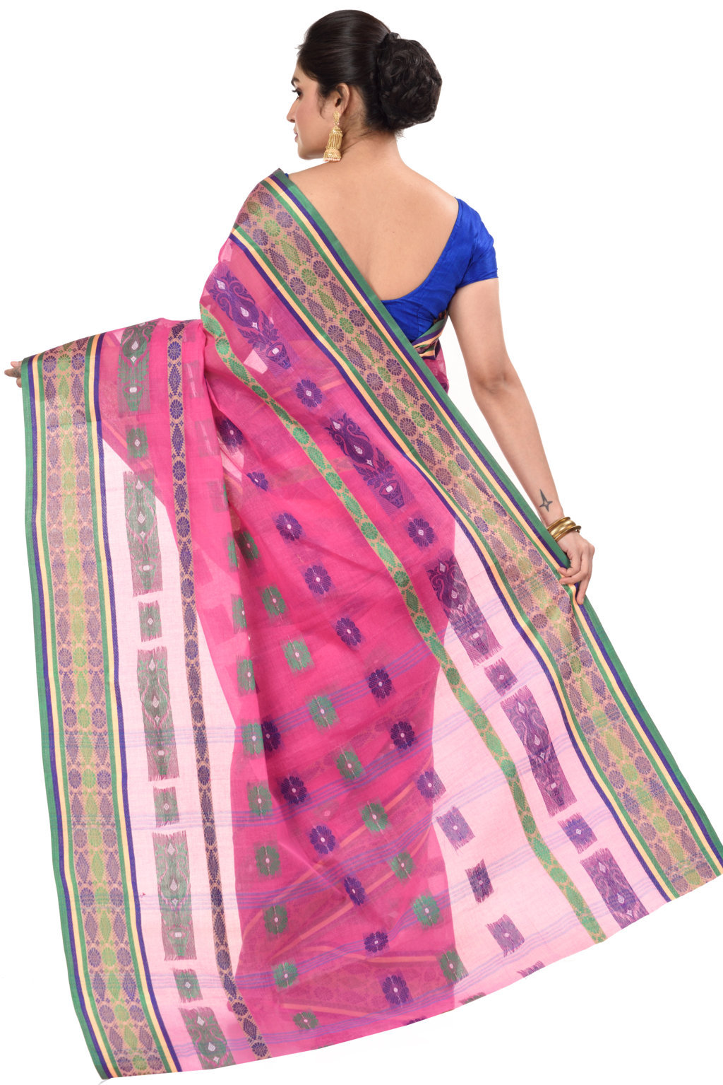 Pink Pure Cotton Kadambori_Ankit Tant Saree (763)